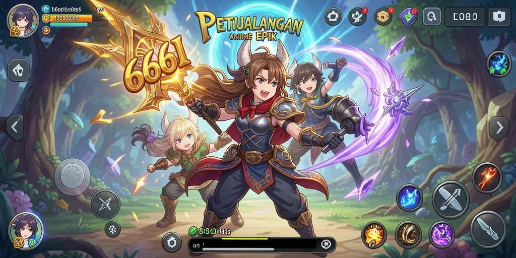 Gameplay seru dan karakter anime favorit Anda dalam 666I.