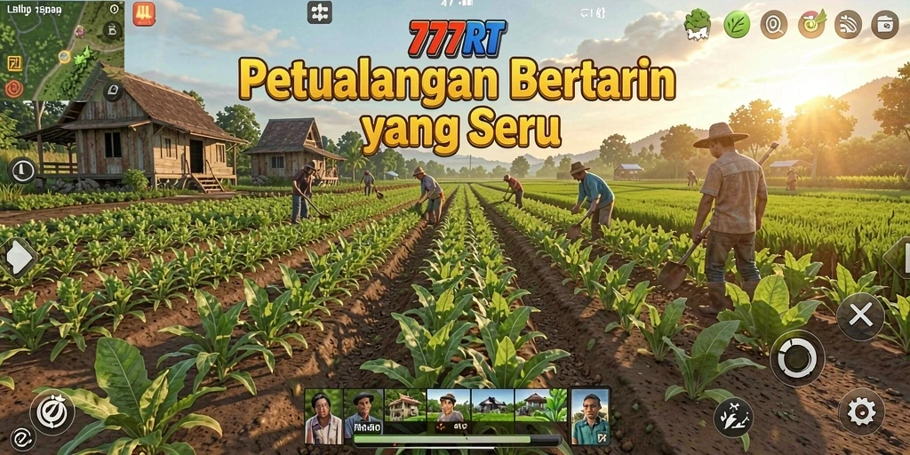 Tangkapan layar gameplay <strong>777RT</strong> menunjukkan petualangan bertani yang seru.