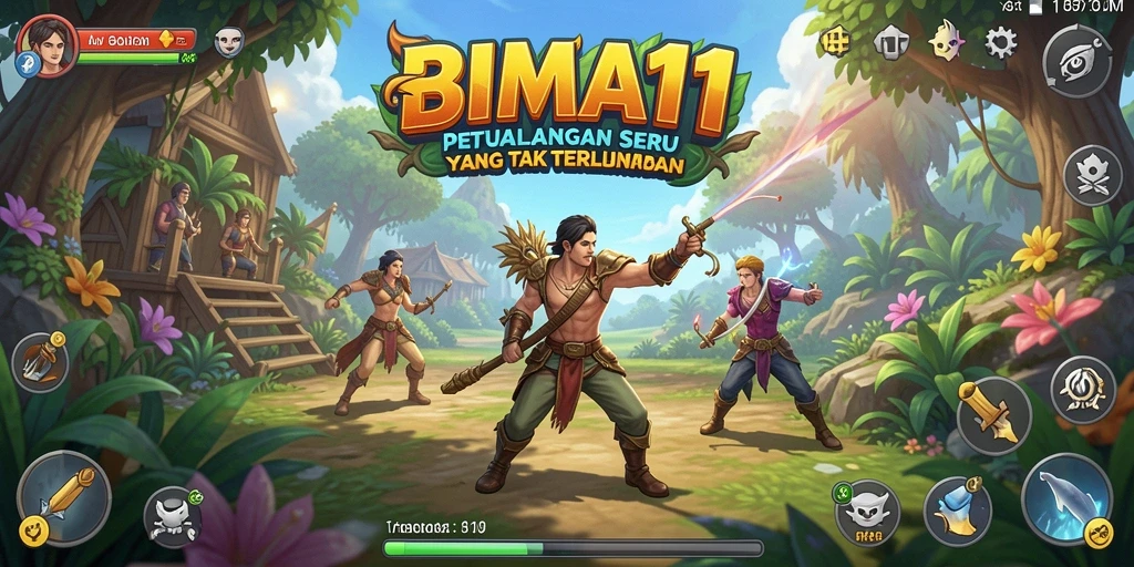 Menampilkan gameplay seru dari BIMA11 di dunia petualangan.