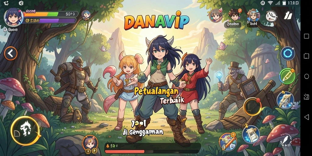 Tampilan gameplay yang menakjubkan dari DANAVIP saat bermain di dunia Anime.