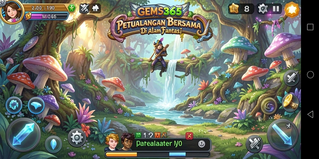 Tampilan gameplay seru di dunia fantasi GEMS365.