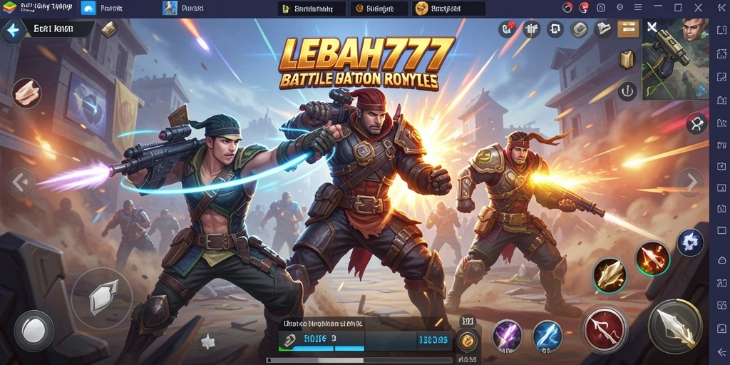 Tangkapan layar utama dari gameplay Battle Royale yang mendebarkan di LEBAH777.