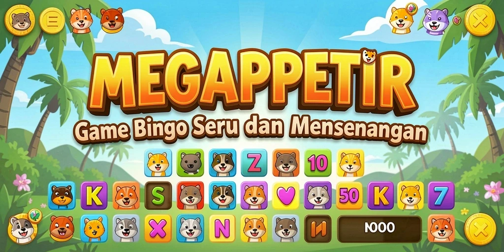 Gameplay seru dari MEGAPETIR yang menampilkan suasana Bingo yang menarik.