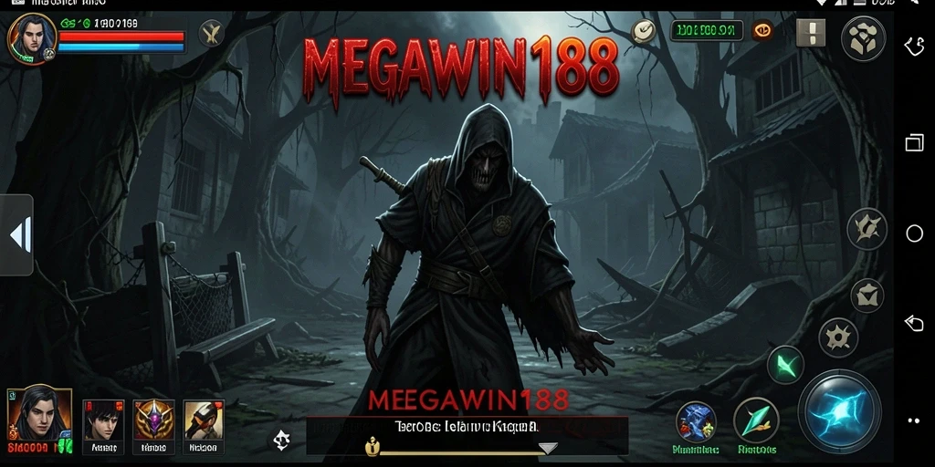 Screenshot gameplay menakutkan dari MEGAWIN188 yang menunjukkan ketegangan.