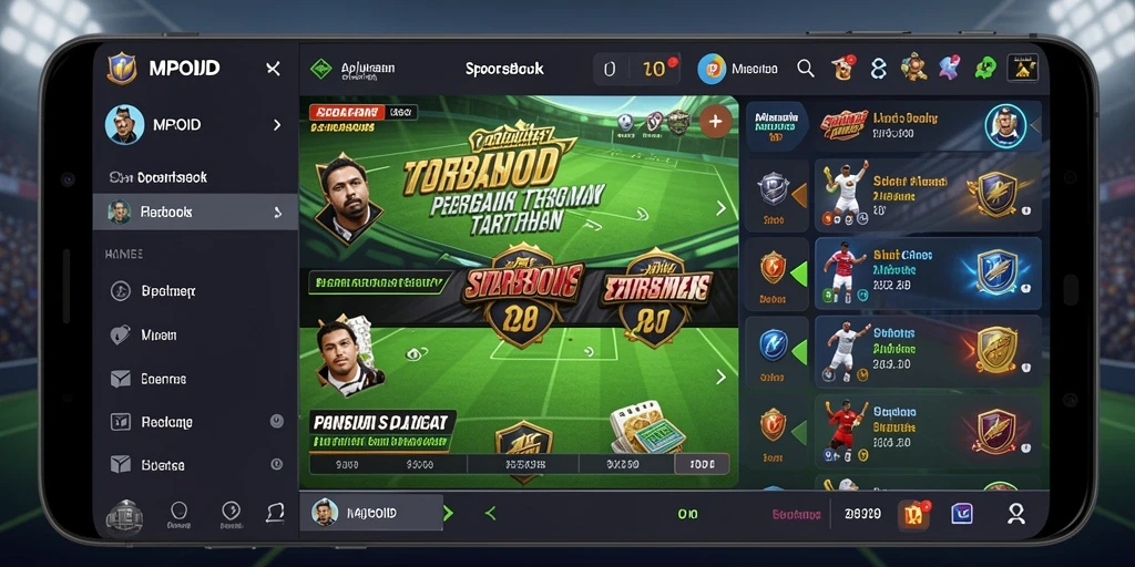 Tampilan menarik dari aplikasi MPOID yang menawarkan taruhan olahraga.