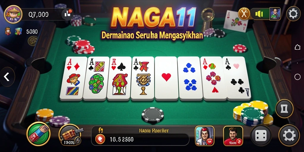 Tampilan screenshot NAGA11 yang menampilkan gameplay Domino yang seru.