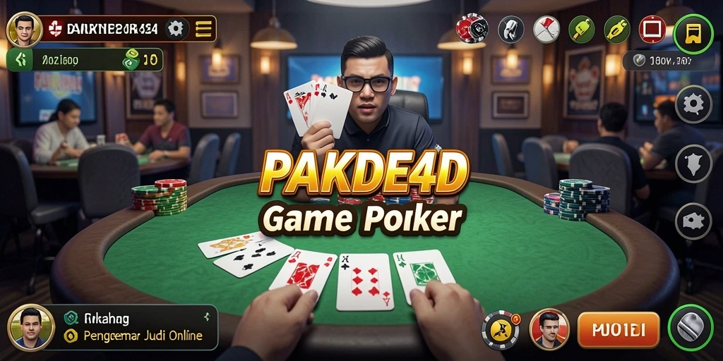 Screenshot gameplay PAKDE4D menampilkan aksi Poker yang seru dan mendebarkan.