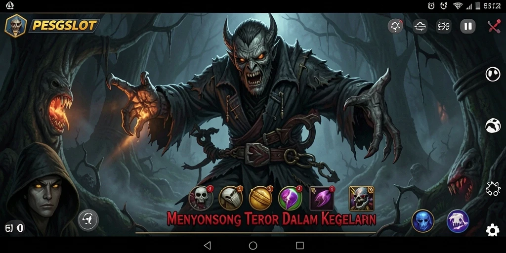 Gameplay PESGSLOT yang menyeramkan menampilkan suasana Horror yang mencekam.
