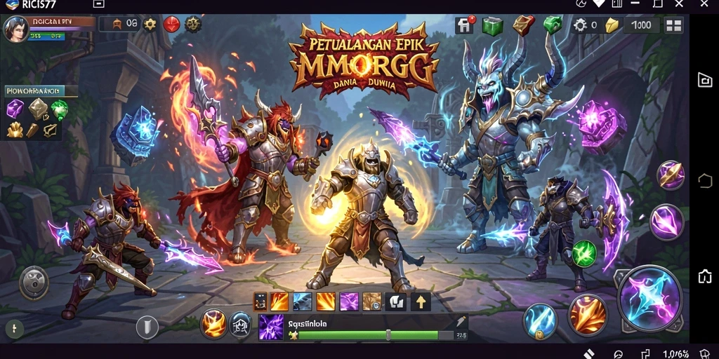 Tampilan gameplay menarik dalam dunia fantasi RICIS77.