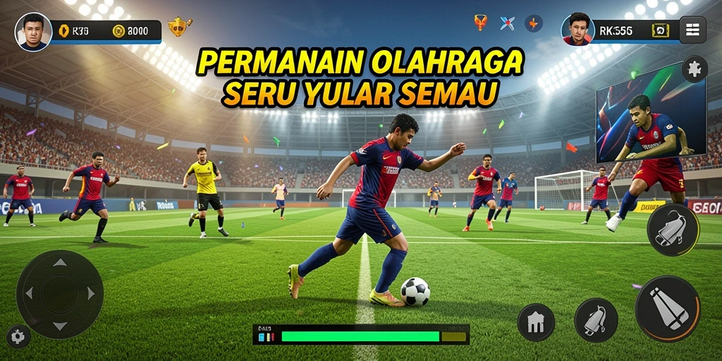 Tangkapan layar RK55 menampilkan aksi seru gameplay olahraga.