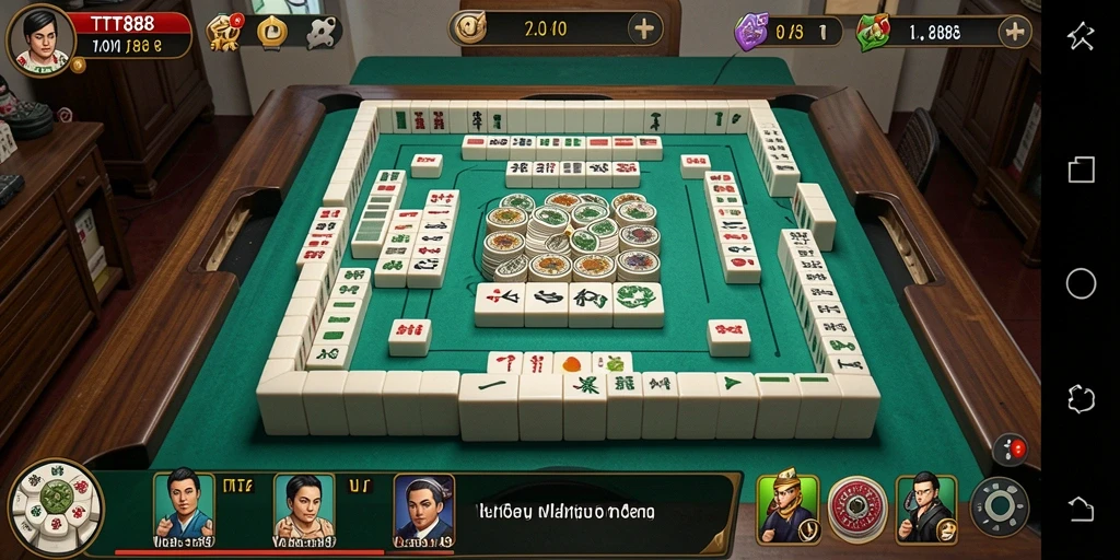 Tampilan gameplay Mahjong yang mendebarkan di TTT888.