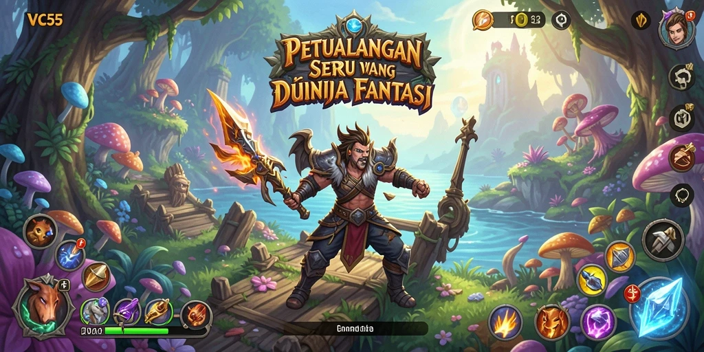 Tangkapan layar gameplay VC55 dengan suasana petualangan yang mendebarkan.